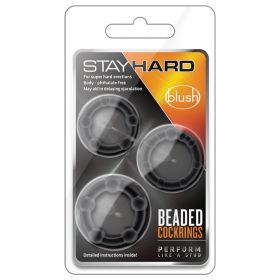 Stay Hard Beaded Cockrings (Option: Black 3Pk)
