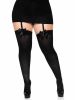 Satin Bow Opaque Thigh Highs