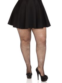 Colby Rhinestone Fishnet Tights (Option: 1x/2x  Black)