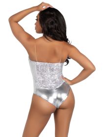 Sequin Bodysuit (Option: Large  Silver)