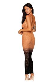 Bodystocking Gown (Option: One Size  Black/copper)