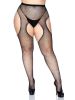 Casey Rhinestone Fishnet Suspender Pantyhose