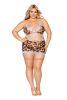 Leopard Bralette With Garter Skirt and G