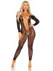 Python Net Crotchless Footless Lingerie Jumpsuit O/s