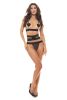Sweet Heart Bra, Waspie and Thong Black