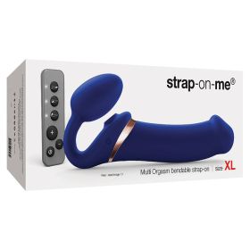 Strap On Me Multi Orgasm Bendable Strap On Night (Option: Blue XL)