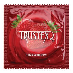 Trustex Flavo (Option: Red Condom Strawberry (Bulk))
