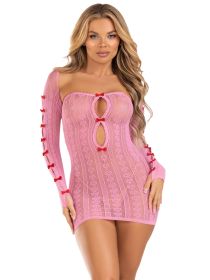 2 Pc Sweetheart Striped Tube Dress (Option: One Size  Pink)