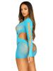 Seamless Cut Out Long Sleeve Mini Dress With Faux Lace Up Detail