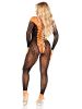 Python Net Crotchless Footless Lingerie Jumpsuit O/s