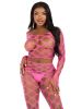2 Pc Net Crop Top and Footless Tights