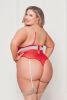 Rhinestone Studded Mesh Teddy With Marabou Trim