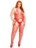 Seamless Heart Net Suspender Bodystocking