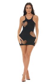 Heart Rate Bodystocking Dress (Option: Black  Os)