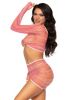 2 Pc Zig Zag Net Crop Top and Mini Dress