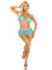 2 Pc Lace Bra Top and Keyhole Back Boyshorts O/s
