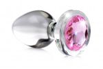 Pink Gem Glass Anal Plug