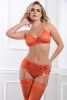 3 Pc Lace Up Teddy With High Waist Panty and Stockings