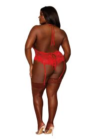 Garter Teddy (Option: Queen Size  Ruby)