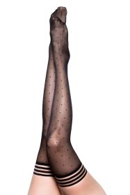 Ally (Option: Polka Dot Thigh High  Size B  Black)