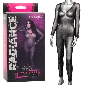 Radiance Crotchless Full Body Suit (Option: Queen  Black)