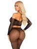 Rhinestone Fishnet Crop Top and Footless Tights O/s