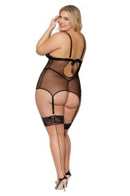 Garter Slip and G (Option: String  Queen Size  Black)