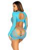 Seamless Cut Out Long Sleeve Mini Dress With Faux Lace Up Detail